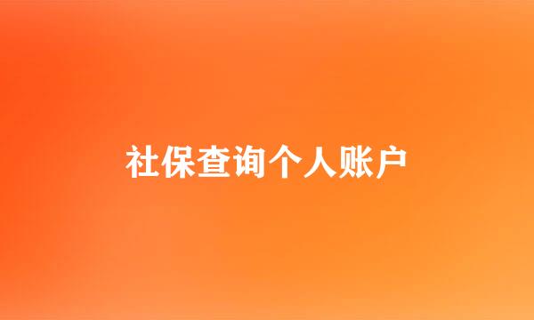 社保查询个人账户
