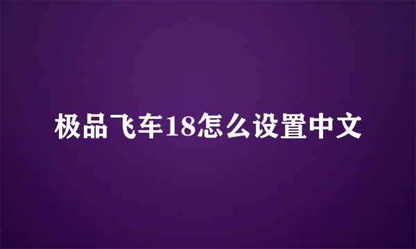 极品飞车18怎么设置中文