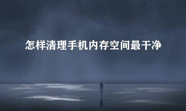怎样清理手机内存空间最干净