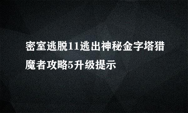 密室逃脱11逃出神秘金字塔猎魔者攻略5升级提示