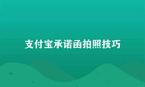 支付宝承诺函拍照技巧
