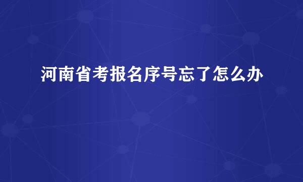 河南省考报名序号忘了怎么办