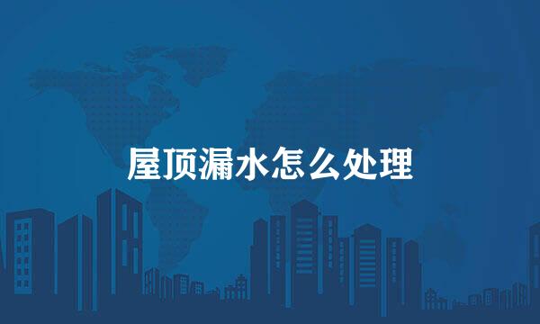 屋顶漏水怎么处理