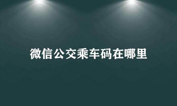微信公交乘车码在哪里