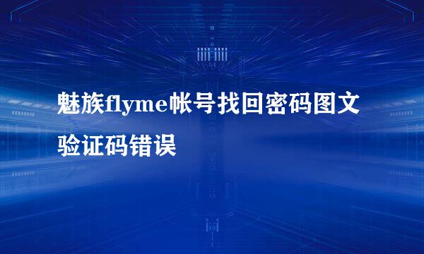 魅族flyme帐号找回密码图文验证码错误