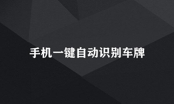 手机一键自动识别车牌