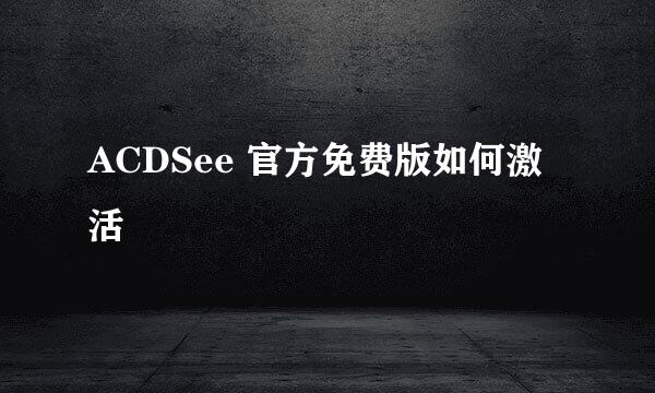 ACDSee 官方免费版如何激活