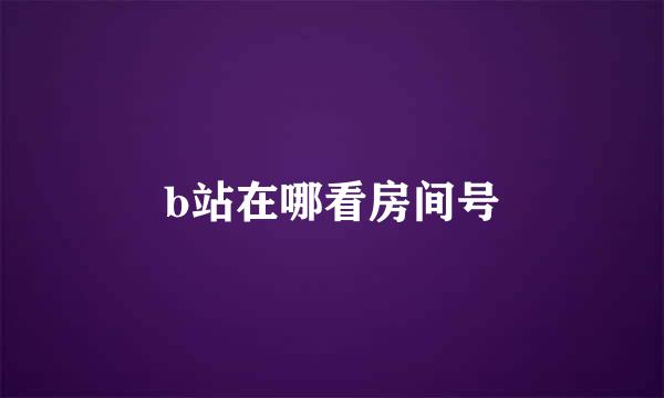 b站在哪看房间号