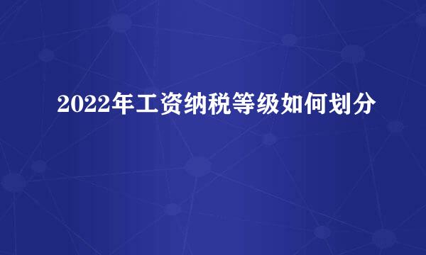 2022年工资纳税等级如何划分
