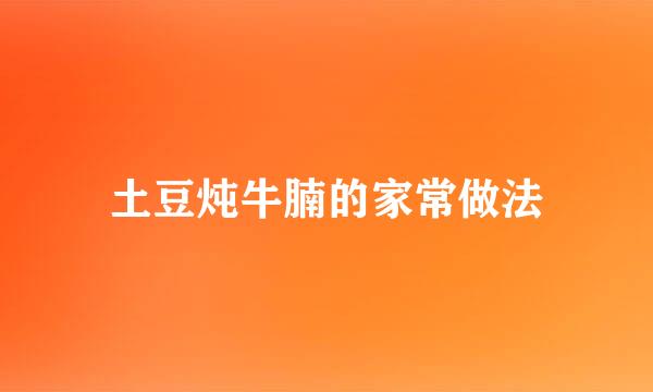 土豆炖牛腩的家常做法
