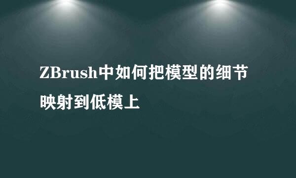 ZBrush中如何把模型的细节映射到低模上