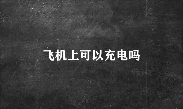 飞机上可以充电吗