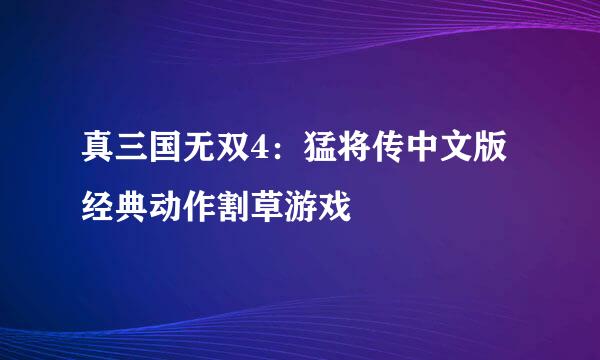 真三国无双4：猛将传中文版 经典动作割草游戏
