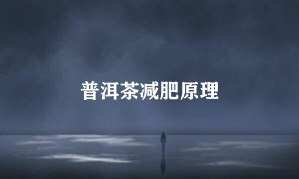 普洱茶减肥原理