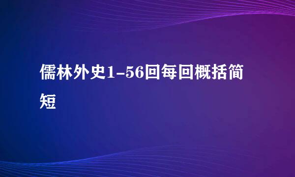 儒林外史1-56回每回概括简短
