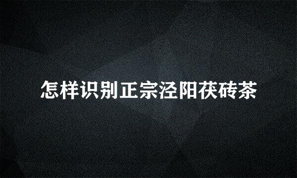 怎样识别正宗泾阳茯砖茶