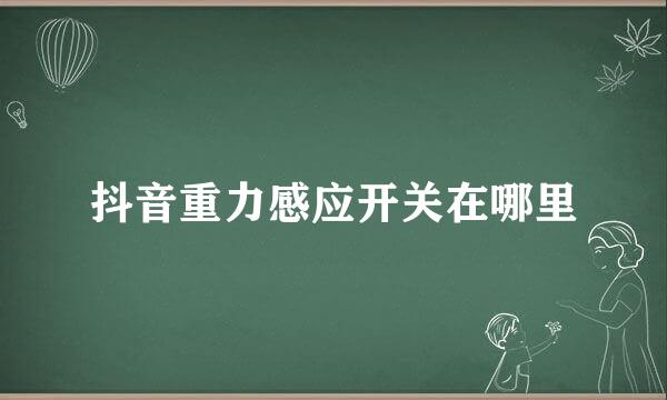 抖音重力感应开关在哪里