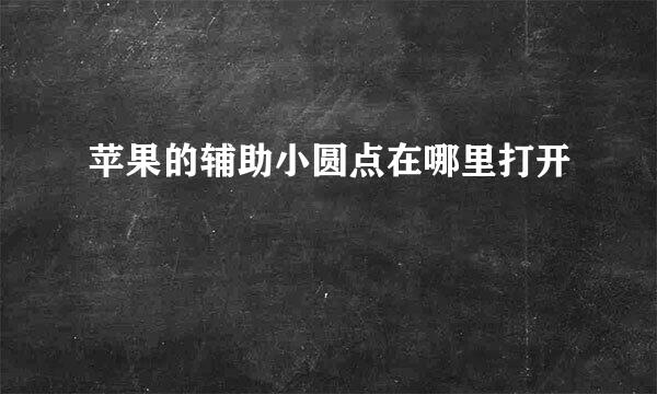 苹果的辅助小圆点在哪里打开