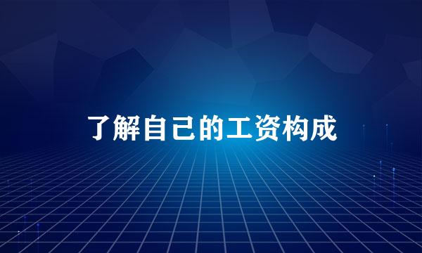 了解自己的工资构成