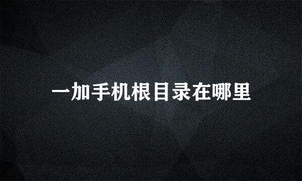 一加手机根目录在哪里