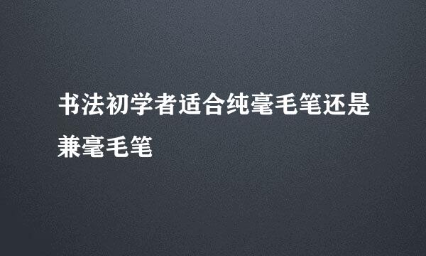 书法初学者适合纯毫毛笔还是兼毫毛笔