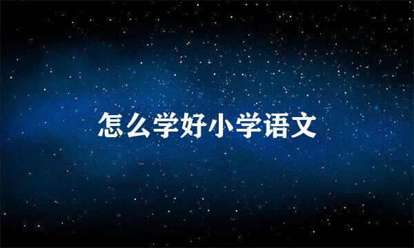 怎么学好小学语文