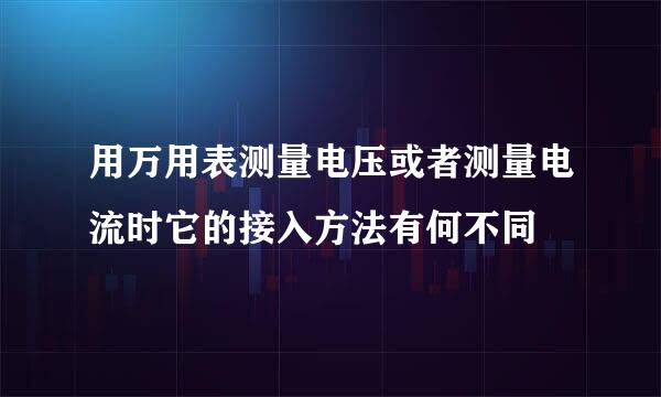 用万用表测量电压或者测量电流时它的接入方法有何不同