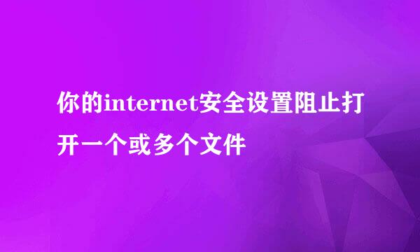 你的internet安全设置阻止打开一个或多个文件