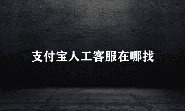 支付宝人工客服在哪找