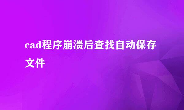 cad程序崩溃后查找自动保存文件