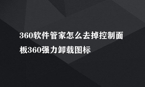 360软件管家怎么去掉控制面板360强力卸载图标