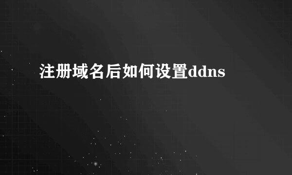 注册域名后如何设置ddns