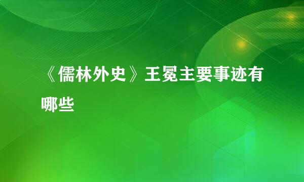 《儒林外史》王冕主要事迹有哪些