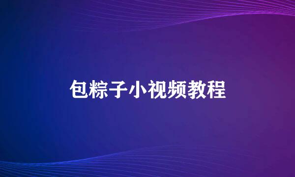 包粽子小视频教程