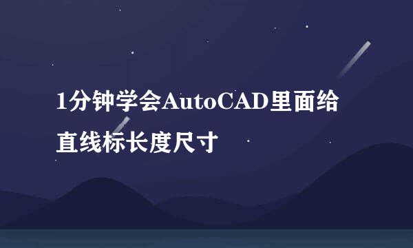 1分钟学会AutoCAD里面给直线标长度尺寸