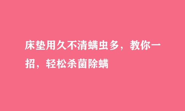 床垫用久不清螨虫多，教你一招，轻松杀菌除螨