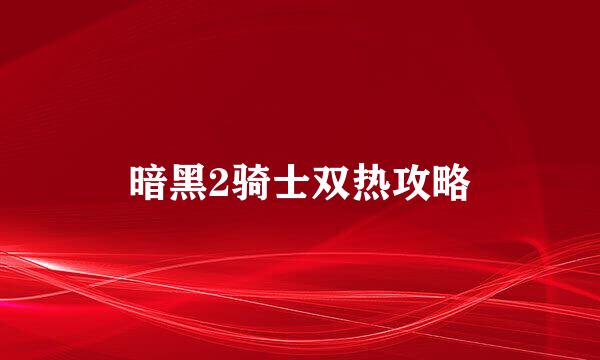暗黑2骑士双热攻略