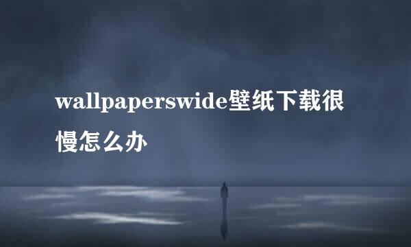 wallpaperswide壁纸下载很慢怎么办