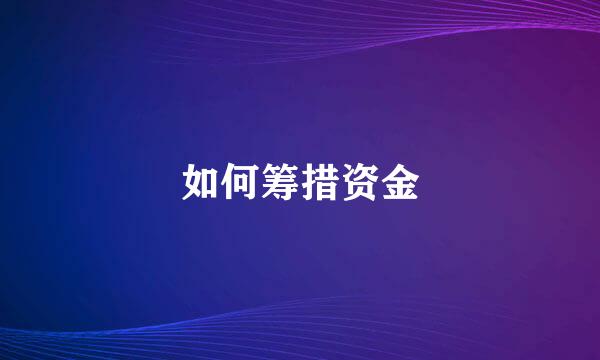 如何筹措资金