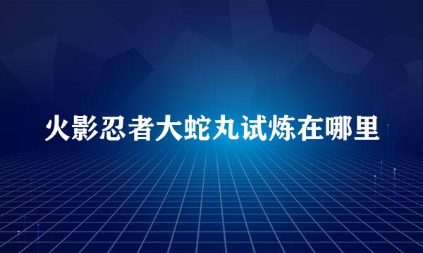 火影忍者大蛇丸试炼在哪里