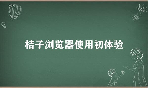 桔子浏览器使用初体验