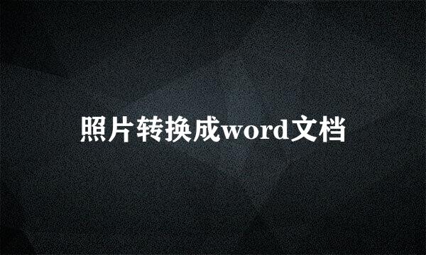 照片转换成word文档