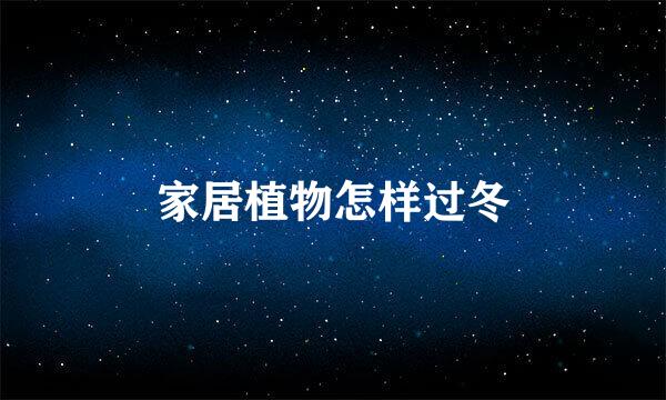 家居植物怎样过冬