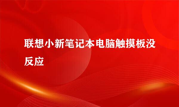 联想小新笔记本电脑触摸板没反应