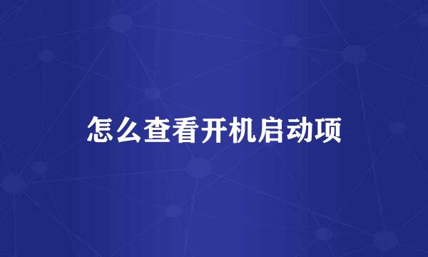 怎么查看开机启动项