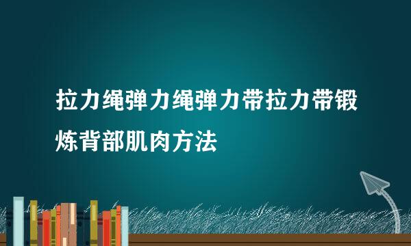 拉力绳弹力绳弹力带拉力带锻炼背部肌肉方法
