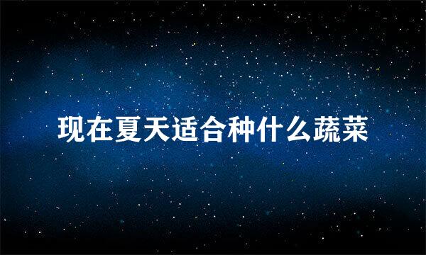 现在夏天适合种什么蔬菜