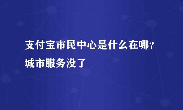 支付宝市民中心是什么在哪？城市服务没了