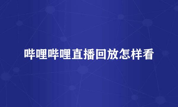 哔哩哔哩直播回放怎样看
