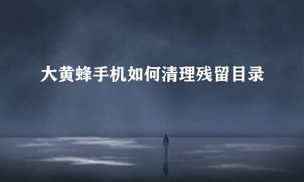 大黄蜂手机如何清理残留目录